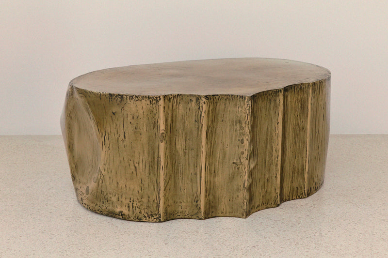ROCHER MEDIUM TABLE IN POLISHED BRASS RESIN