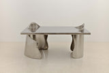 ARMAND OFFICE DESK IN POLISHED STAINLESS STEEL