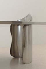 ARMAND OFFICE DESK IN POLISHED STAINLESS STEEL