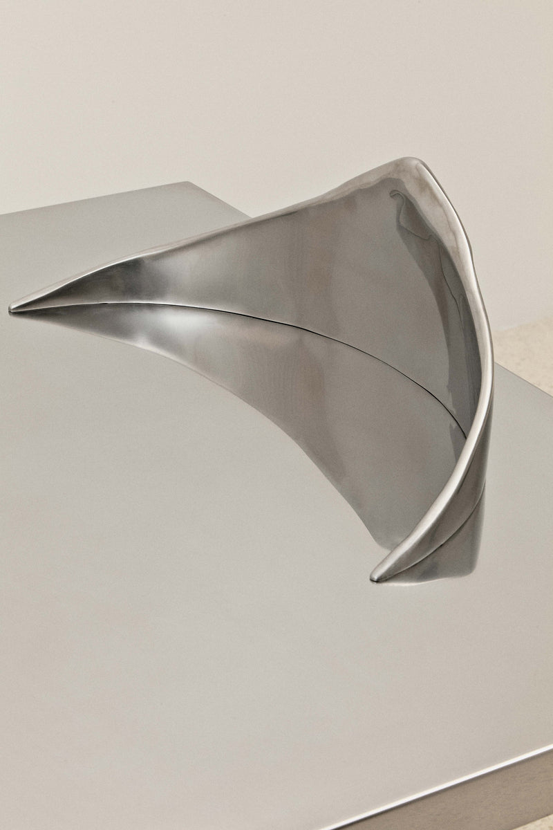ARMAND OFFICE DESK IN POLISHED STAINLESS STEEL