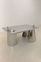 ARMAND OFFICE DESK IN POLISHED STAINLESS STEEL