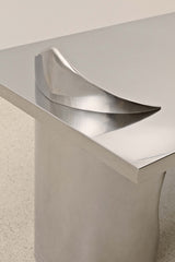 ARMAND OFFICE DESK IN POLISHED STAINLESS STEEL