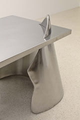 ARMAND OFFICE DESK IN POLISHED STAINLESS STEEL