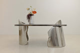 ARMAND OFFICE DESK IN POLISHED STAINLESS STEEL