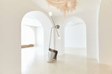 MOULIN FLOOR LAMP IN POLISHED STAINLESS STEEL