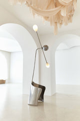 MOULIN FLOOR LAMP IN POLISHED STAINLESS STEEL