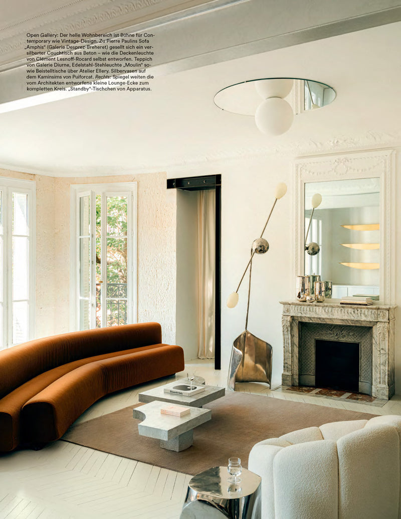 MOULIN FLOOR LAMP IN POLISHED STAINLESS STEEL