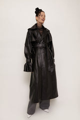 SMOOTH LEATHER TRENCH COAT