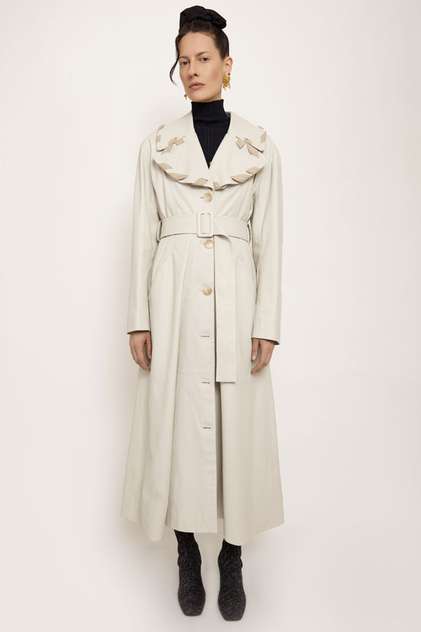 PECHE LEATHER TRENCH COAT